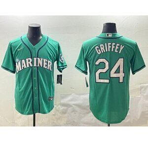Mens Kids  Ken Griffey Jr Stitched Aqua Jersey